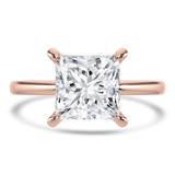 2 1/2 CTW Princess Lab Created Diamond  Hidden Halo Solitaire with Accents Ring in 14K Rose Gold (MD250443)