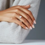 2 1/2 CTW Princess Lab Created Diamond  Hidden Halo Solitaire with Accents Ring in 14K Rose Gold (MD250443)