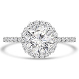 1.89 CTW Round Lab Created Diamond Cathedral Halo Engagement Ring With an IGI Certified 1.5 CT VS1 D Center in 14K White Gold with Accents (MVSHE1261-W)
