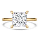 2.07 CTW Princess Lab Created Diamond Hidden Halo Solitaire with Accents Engagement Ring With an IGI Certified 2 CT VS1 D Center in 14K Yellow Gold (MVSHE1312-Y)