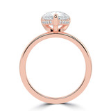 2.07 CTW Pear Lab Created Diamond Open Bridge Hidden Halo Solitaire with Accents Engagement Ring With an IGI Certified 2 CT VS1 D Center in 14K Rose Gold (MVSHE1347-R)