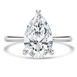 2.07 CTW Pear Lab Created Diamond Open Bridge Hidden Halo Solitaire with Accents Engagement Ring With an IGI Certified 2 CT VS1 D Center in 14K White Gold (MVSHE1347-W)