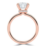 1.59 CTW Cushion Lab Created Diamond Hidden Halo Solitaire with Accents Engagement Ring With an IGI Certified 1.5 CT VS1 D Center in 14K Rose Gold (MVSHE1381-R)