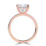 2.33 CTW Princess Lab Created Diamond Hidden Halo Solitaire with Accents Engagement Ring With an IGI Certified 2 CT VS1 D Center in 14K Rose Gold (MVSHE1465-R)