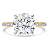 1.83 CTW Round Lab Created Diamond Hidden Halo Solitaire with Accents Engagement Ring With an IGI Certified 1.5 CT VS1 D Center in 14K Yellow Gold (MVSHE1467-Y)