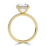 1.83 CTW Round Lab Created Diamond Hidden Halo Solitaire with Accents Engagement Ring With an IGI Certified 1.5 CT VS1 D Center in 14K Yellow Gold (MVSHE1467-Y)