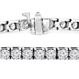 2.3 CTW Round Lab Created Diamond 4-Prong Tennis Bracelet  With VS1 D Stones in 14K White Gold (MVSTBH01-W)