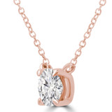 0.5 CTW Round Lab Created Diamond Solitaire Necklace With an IGI Certified 0.5 CT VS1 D Center in 14K Rose Gold (MVSNH2002-50-R)