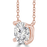 1 CTW Round Lab Created Diamond Solitaire Necklace With an IGI Certified 1 CT VS1 D Center in 14K Rose Gold (MVSNH2002-100-R)