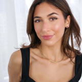 Solitaire Round Black Diamond 3-Prong Martini Stud Earrings in 14K Yellow Gold with Screwback (MVSE0007-Y)