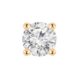 Solitaire Round Diamond 4-Prong Single Mens Stud Earring in 14K Yellow Gold with Screwback (MVSE1001-Y)
