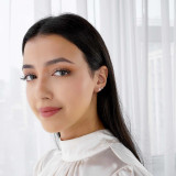 Solitaire Princess Diamond 4-Prong Single Mens Stud Earring in 14K White Gold with Screwback (MVSE1003-W)