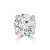 Solitaire Round Diamond 4-Prong Single Mens Stud Earring in 14K Rose Gold with Screwback (MVSE1008-R)
