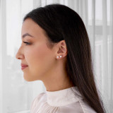 Round Lab Created Diamond 6-Prong Stud Earrings in 14K White Gold with Screwback (MVSE2003-W)