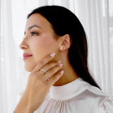 Round Lab Created Diamond 3-Prong Martini Stud Earrings in 14K Yellow Gold with Screwback (MVSE2004-Y)