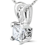 Princess Diamond V-Prong Solitaire Pendant in 14K White Gold (MVSP0004-W)