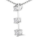 Round Diamond Three-Stone Pendant in 14K White Gold (MVSPX0001-W)