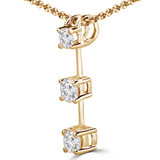 Round Diamond Three-Stone Pendant in 14K Yellow Gold (MVSPX0001-Y)