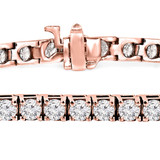 Round Lab Created Diamond 4-Prong Tennis Bracelet in 14K Rose Gold (MVSTB001-R)
