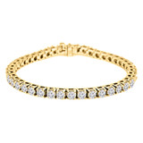 Round Lab Created Diamond 4-Prong Tennis Bracelet in 14K Yellow Gold (MVSTB001-Y)