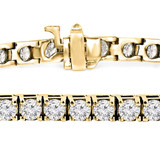 Round Lab Created Diamond 4-Prong Tennis Bracelet in 14K Yellow Gold (MVSTB001-Y)