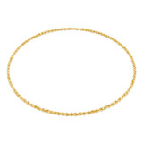 Hollow Diamond Cut Rope Chain Necklace in Yellow Gold  (MDVSC0004)