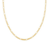 Hollow Flat Figaro Chain Necklace in Yellow Gold  (MDVSC0019)