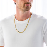 Hollow Flat Figaro Chain Necklace in Yellow Gold  (MDVSC0019)