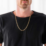 Hollow GAKD-Figaro Chain Necklace in Yellow Gold  (MDVSC0040)