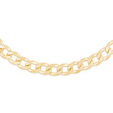 Solid GOGD-Solid Flat Curb Chain Necklace in Yellow Gold  (MDVSC0043)