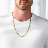 Solid GOGD-Solid Flat Curb Chain Necklace in Yellow Gold  (MDVSC0043)