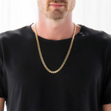 Solid Flat Mariner Chain Necklace in Yellow Gold  (MDVSC0046)