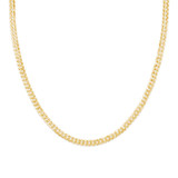Solid ROPC-Solid Flat Curb Chain Necklace in Yellow Gold  (MDVSC0049)