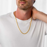 Solid ROPC-Solid Flat Curb Chain Necklace in Yellow Gold  (MDVSC0049)