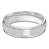 6 MM Satin Finish with High Polish Edges Modern Mens Wedding Band in White Gold (MDVB0701)