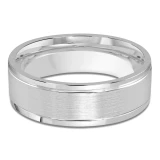 7 MM Modern Mens Wedding Band in White Gold (MDVB0702)