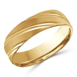 6 MM Modern Mens Wedding Band in Yellow Gold (MDVB0706)