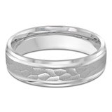 6 MM High Polish Modern Mens Wedding Band in White Gold (MDVB0723)