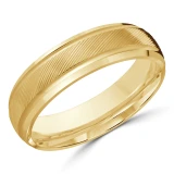 6 MM Modern Mens Wedding Band in Yellow Gold (MDVB0729)
