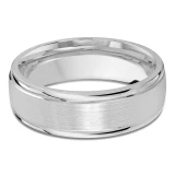 7 MM Modern Mens Wedding Band in White Gold (MDVB0731)