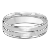 6 MM Modern Mens Wedding Band in White Gold (MDVB0751)