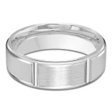 7 MM Modern Mens Wedding Band in White Gold (MDVB0752)