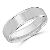 6 MM Modern Mens Wedding Band in White Gold (MDVB0755)