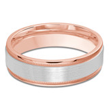 8 MM Satin Finish with High Polish Edges Modern Mens Wedding Band in White Gold (MDVB0760)