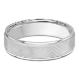 6 MM Modern Mens Wedding Band in White Gold (MDVB0767)