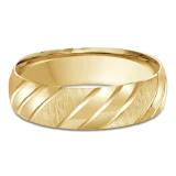 6 MM Modern Mens Wedding Band in Yellow Gold (MDVB0771)