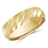 6 MM Modern Mens Wedding Band in Yellow Gold (MDVB0771)