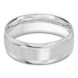7 MM Modern Mens Wedding Band in White Gold (MDVB0775)