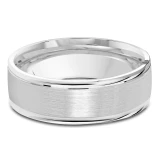 7 MM Modern Mens Wedding Band in White Gold (MDVB0782)