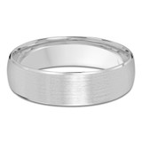 6 MM Satin Finish High Polish Modern Mens Wedding Band in White Gold (MDVB0786)